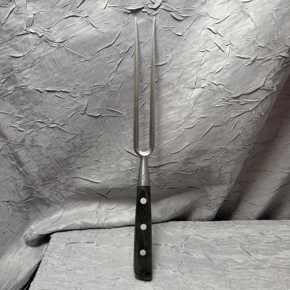 JA Henckels Friodur Inox Germany Meat Carving Fork Triple Rivet Wood Handle
